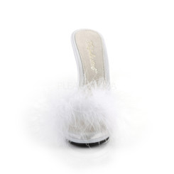 Тапочки на высоком каблуке Fabulicious Pleaser белые POISE501F/WSA/M